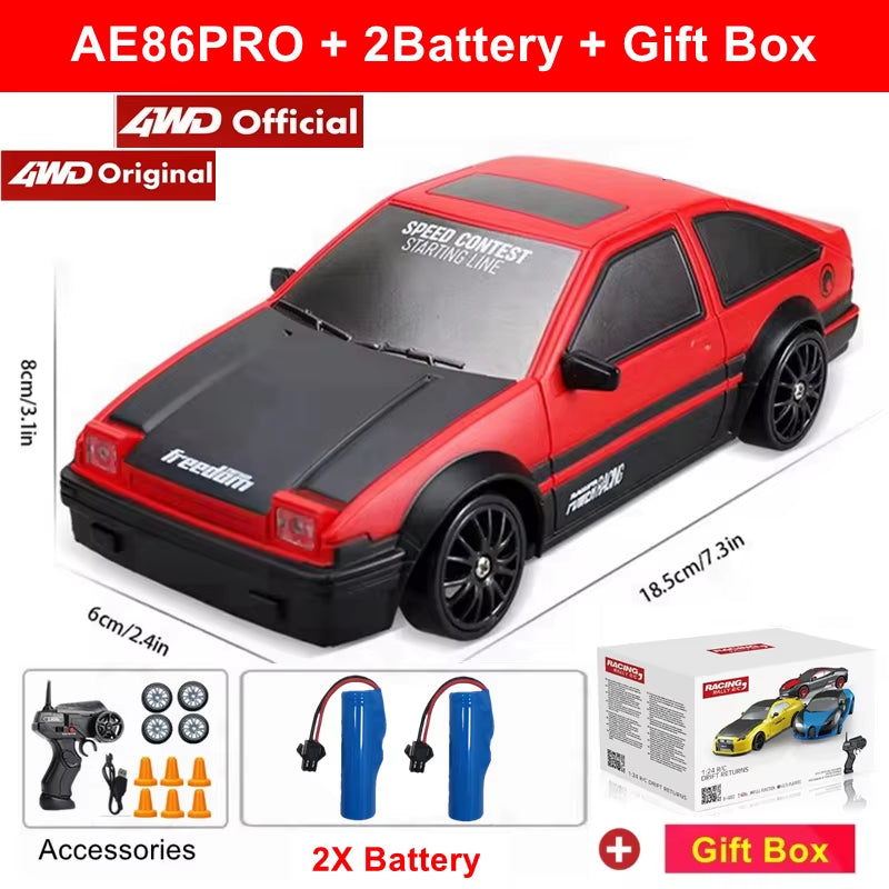 RC Drift Car Remote Control GTRPRO AE86PRO Model 4X4 Racing RTR Radio Truck Vehicle Toy Gift for Boy Girl Children Kid Adult