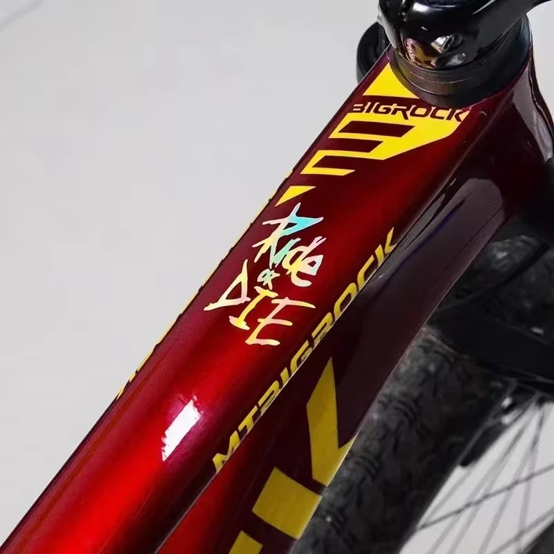 Ride or Die Bike Frame Stickers Bicycle Top Tube Waterproof Decals for MTB Bicycle Decorative Frame Bike Motorcycle Accessories