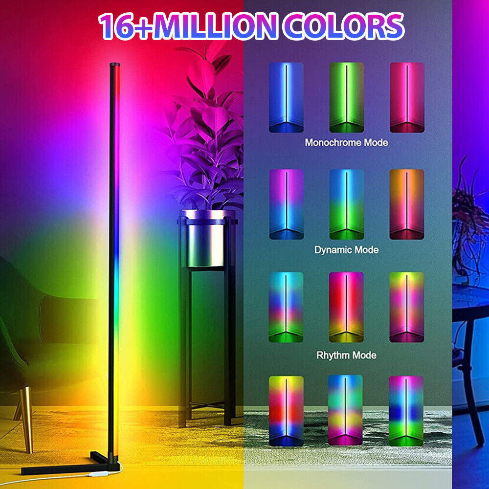 160CM RGB Floor Lamp Corner Light Stand LED Bluetooth Remote Control Streaming