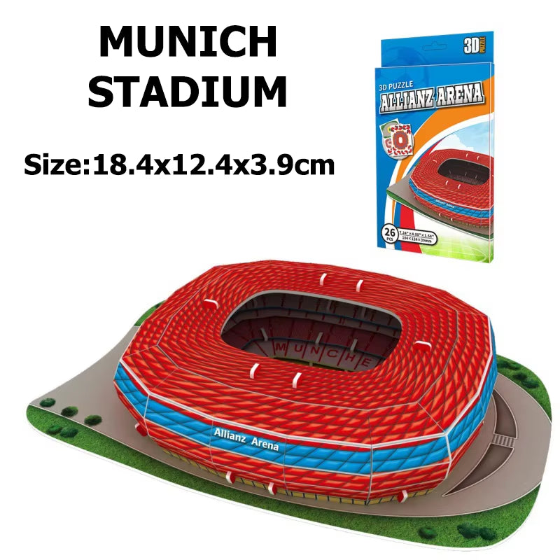 Miniature Football Field 3D DIY Puzzle World Famous Stadiums Models Football Game Peripheral Toys Fans Birthday Toys Gifts DDJ