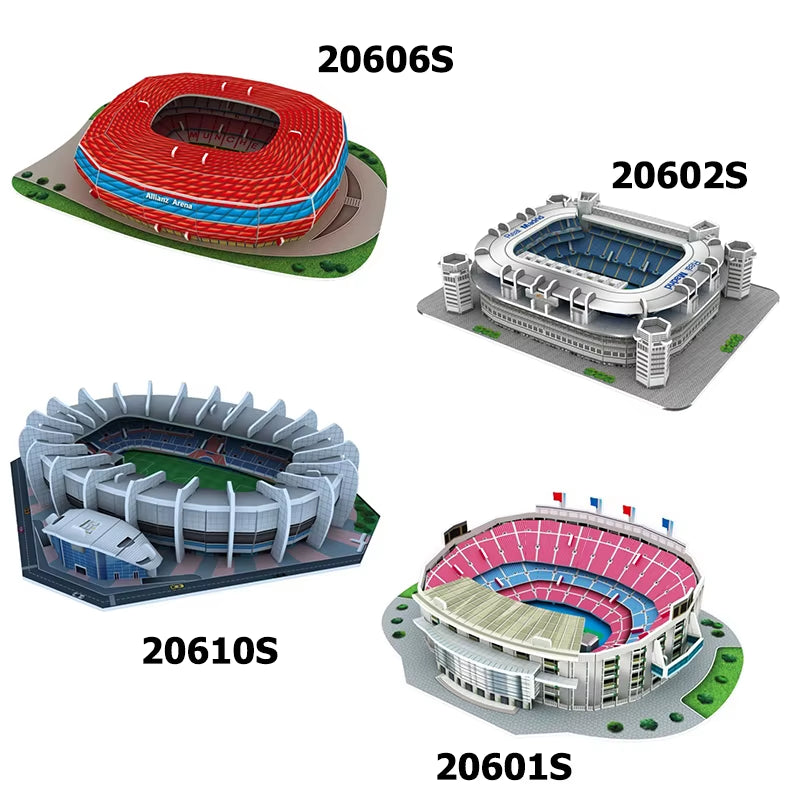 Miniature Football Field 3D DIY Puzzle World Famous Stadiums Models Football Game Peripheral Toys Fans Birthday Toys Gifts DDJ