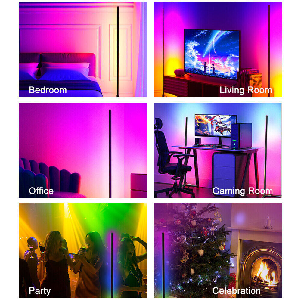 160CM RGB Floor Lamp Corner Light Stand LED Bluetooth Remote Control Streaming