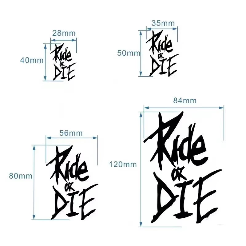 Ride or Die Bike Frame Stickers Bicycle Top Tube Waterproof Decals for MTB Bicycle Decorative Frame Bike Motorcycle Accessories