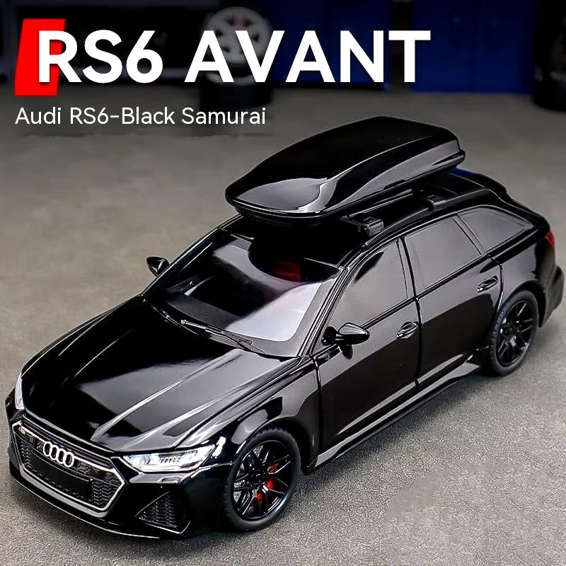 1:32 RS6 Model Car, Black Edition: Customized for Kids Realistic Simulation, Diecast Metal, Perfect Gift for Boys